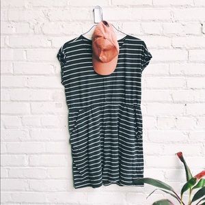 Charcoal Striped Jersey Dress